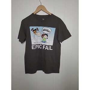 Charlie Brown & Lucy “Epic Fail” Men’s Medium TShirt Humor Football Cartoon